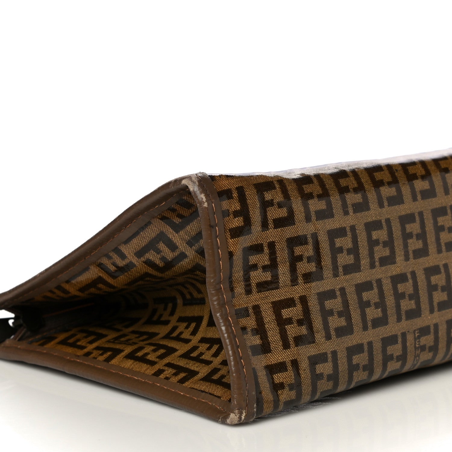 Fendi Vinyl Zucchino Zip Pouch Tobacco 8 of 17