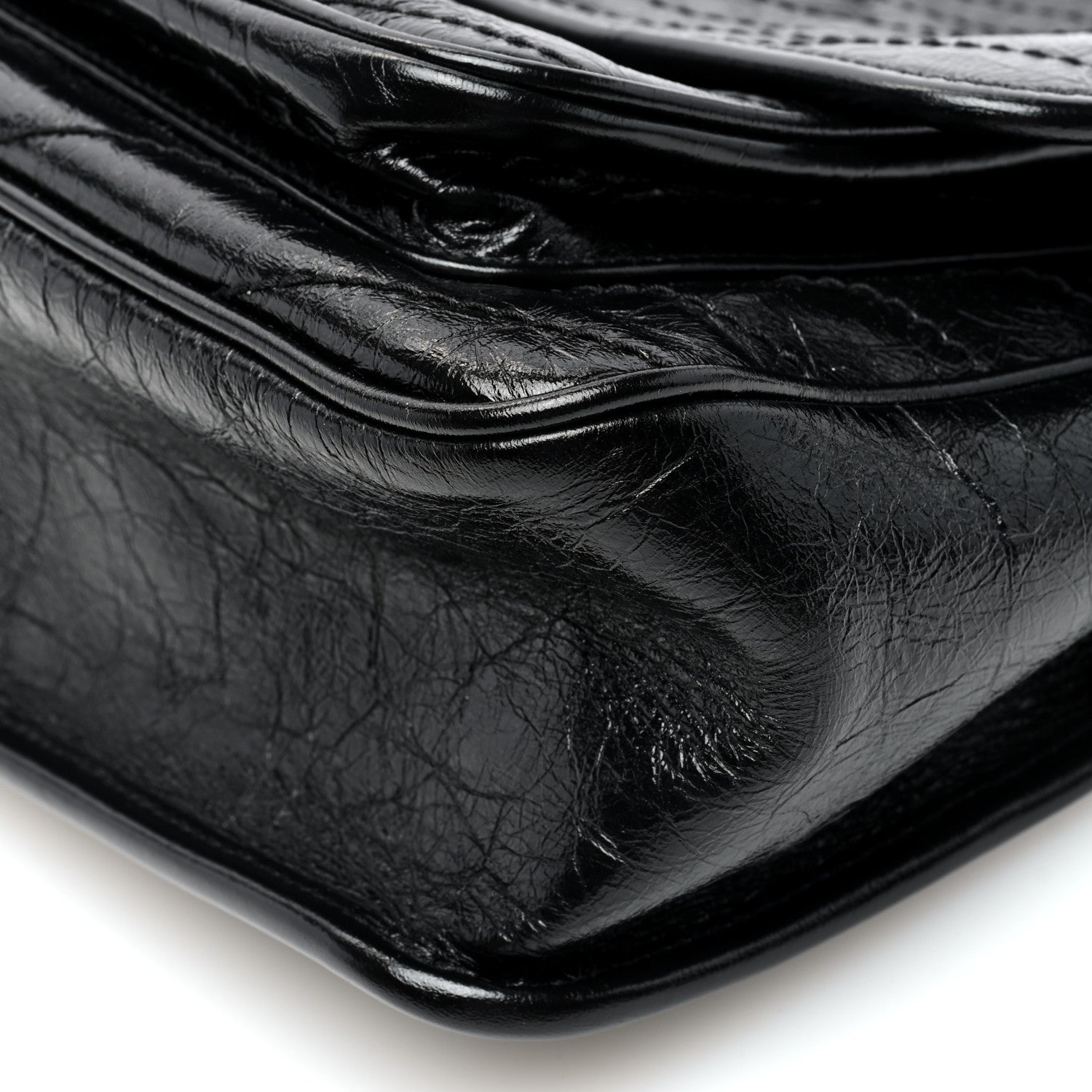 Saint Laurent Crinkled Calfskin Matelasse Monogram Medium Niki Chain Satchel Black 9 of 9