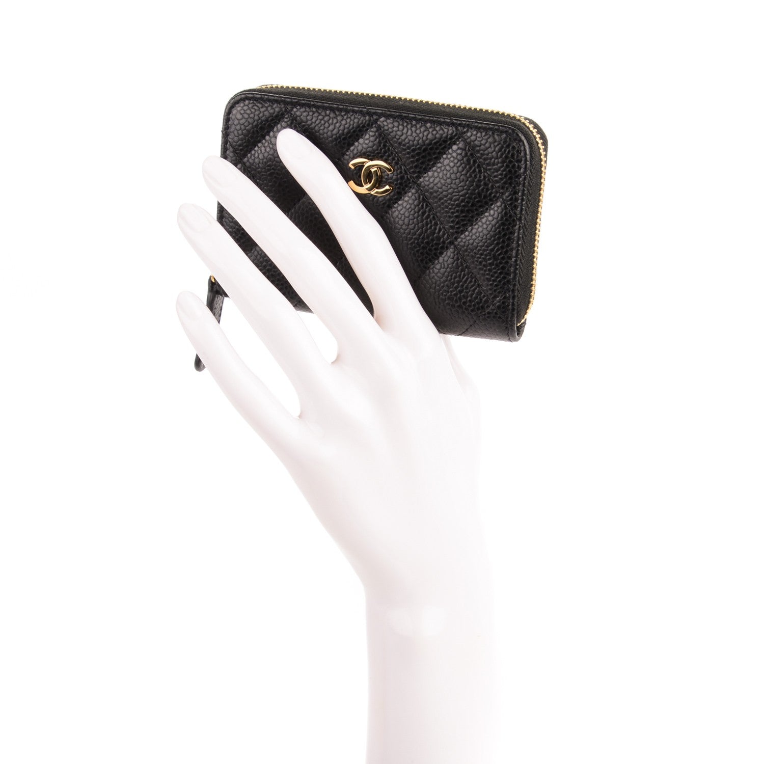 Chanel Caviar Quilted Zip Coin Purse Black 2 of 7