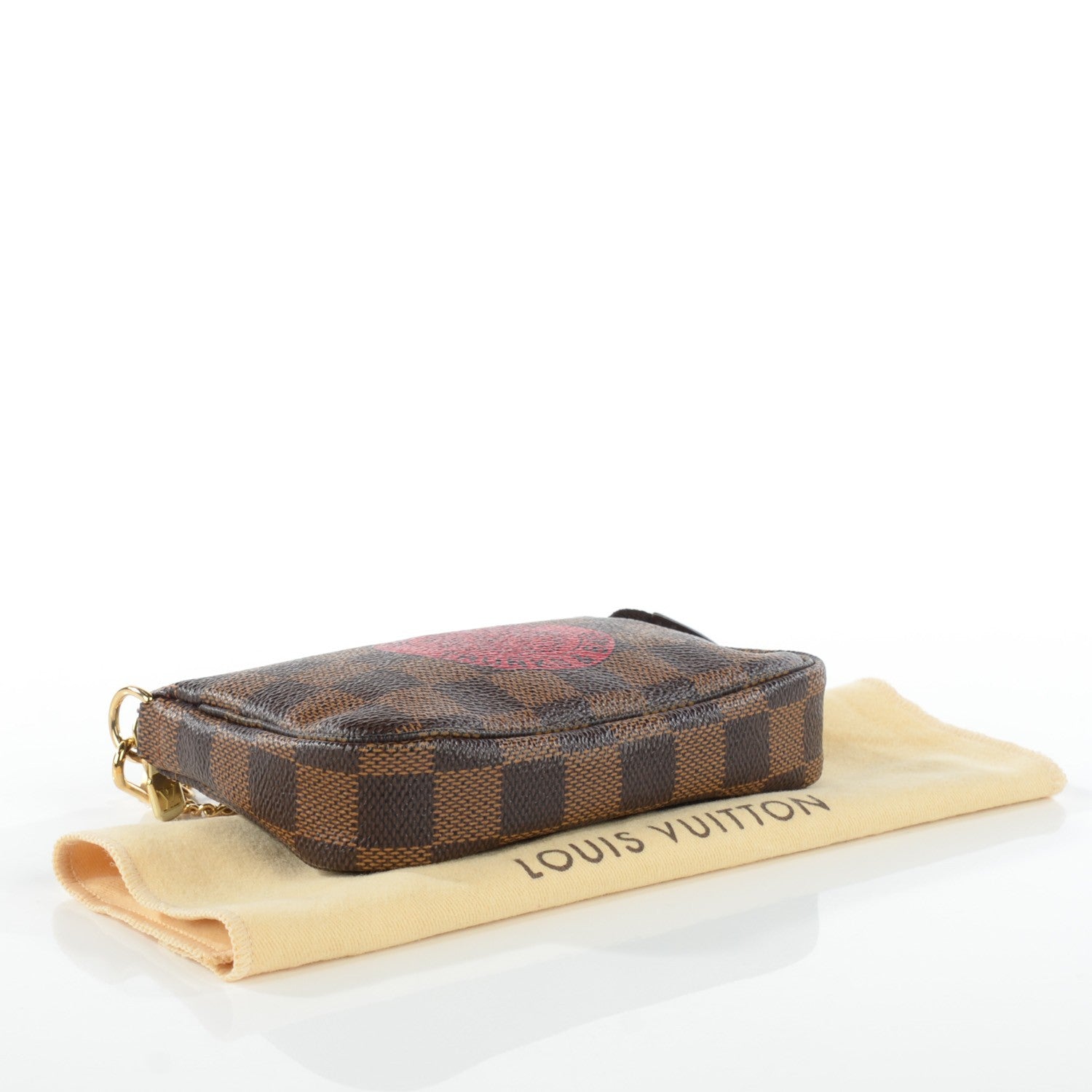 Louis Vuitton Damier Ebene Complice Trunks and Bags Mini Pochette Accessories Red 4 of 7
