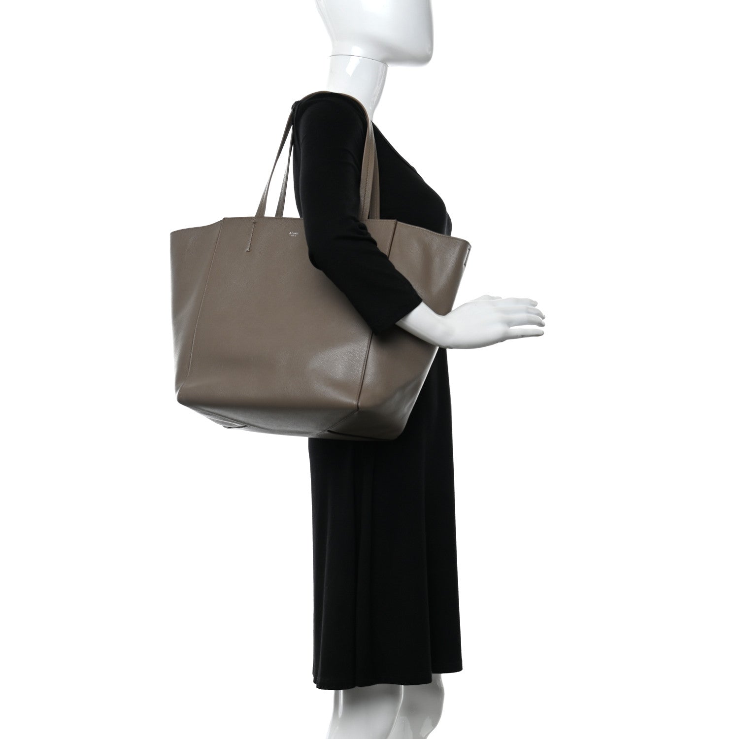 Celine Grained Calfskin Small Vertical Cabas Beige 2 of 10