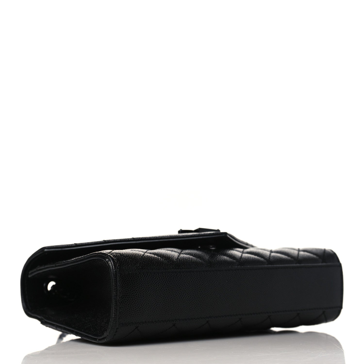 Saint Laurent Grain De Poudre Textured Mixed Matelasse Triquilt Small Monogram Monochrome Satchel Black 4 of 9