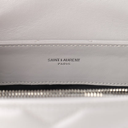 Saint Laurent Calfskin Y Quilted Monogram Small Loulou Chain Satchel Granite 7 of 12