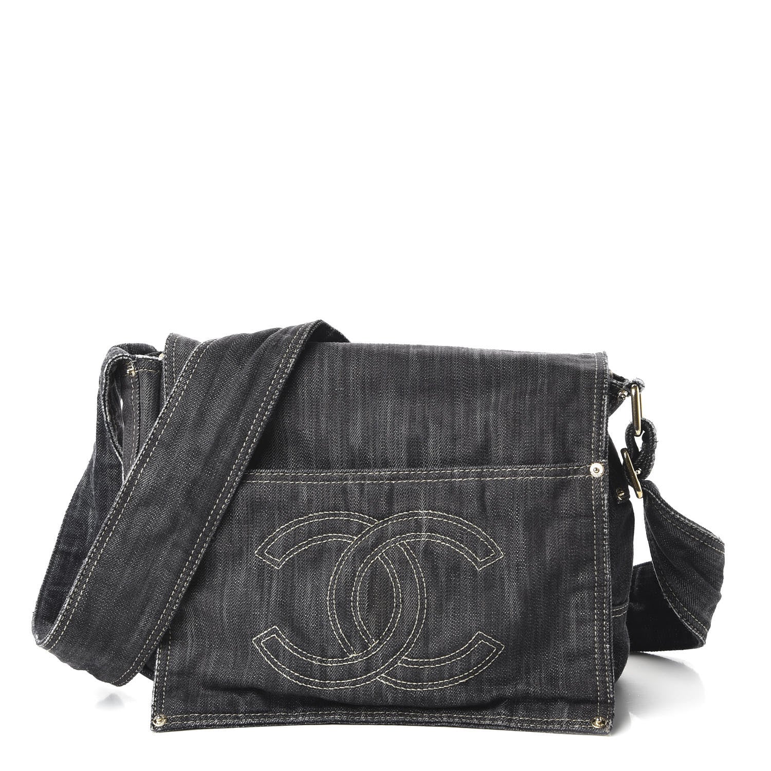 Chanel Denim CC Messenger Bag Blue 1 of 10
