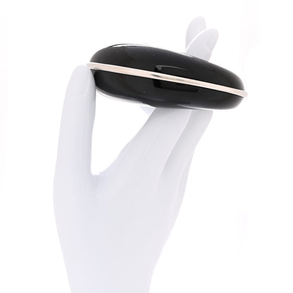 Saint Laurent Brass Dome Bracelet M Black Silver 2 of 4