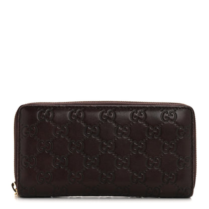 Gucci Guccissima GG Pierce Zip Around Wallet Dark Brown 1 of 11