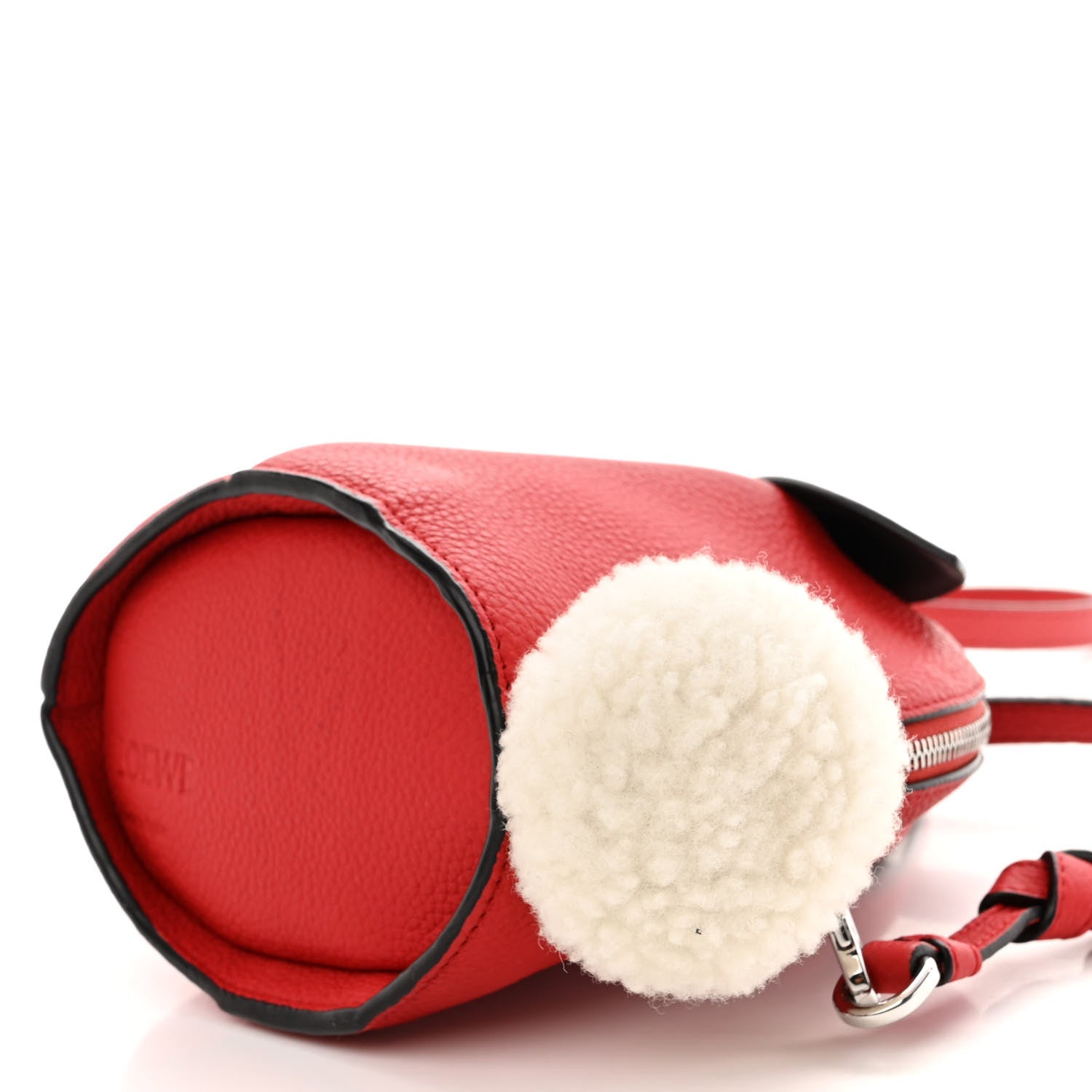 Loewe Calfskin Shearling Mini Bunny Crossbody Bag Red 9 of 10