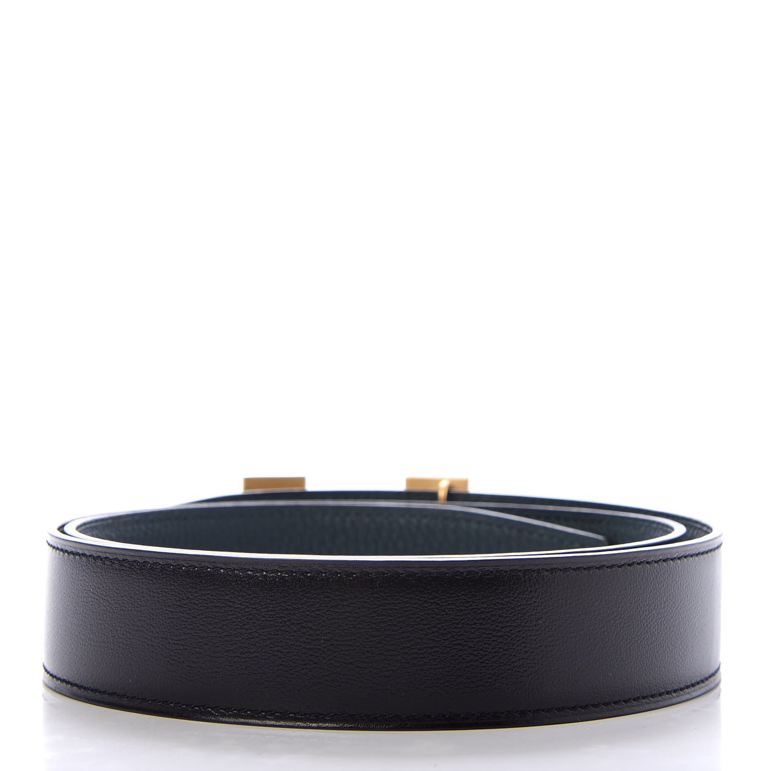 Hermes Swift Togo 32mm H Belt 85 Black Vert Cypress 2 of 4