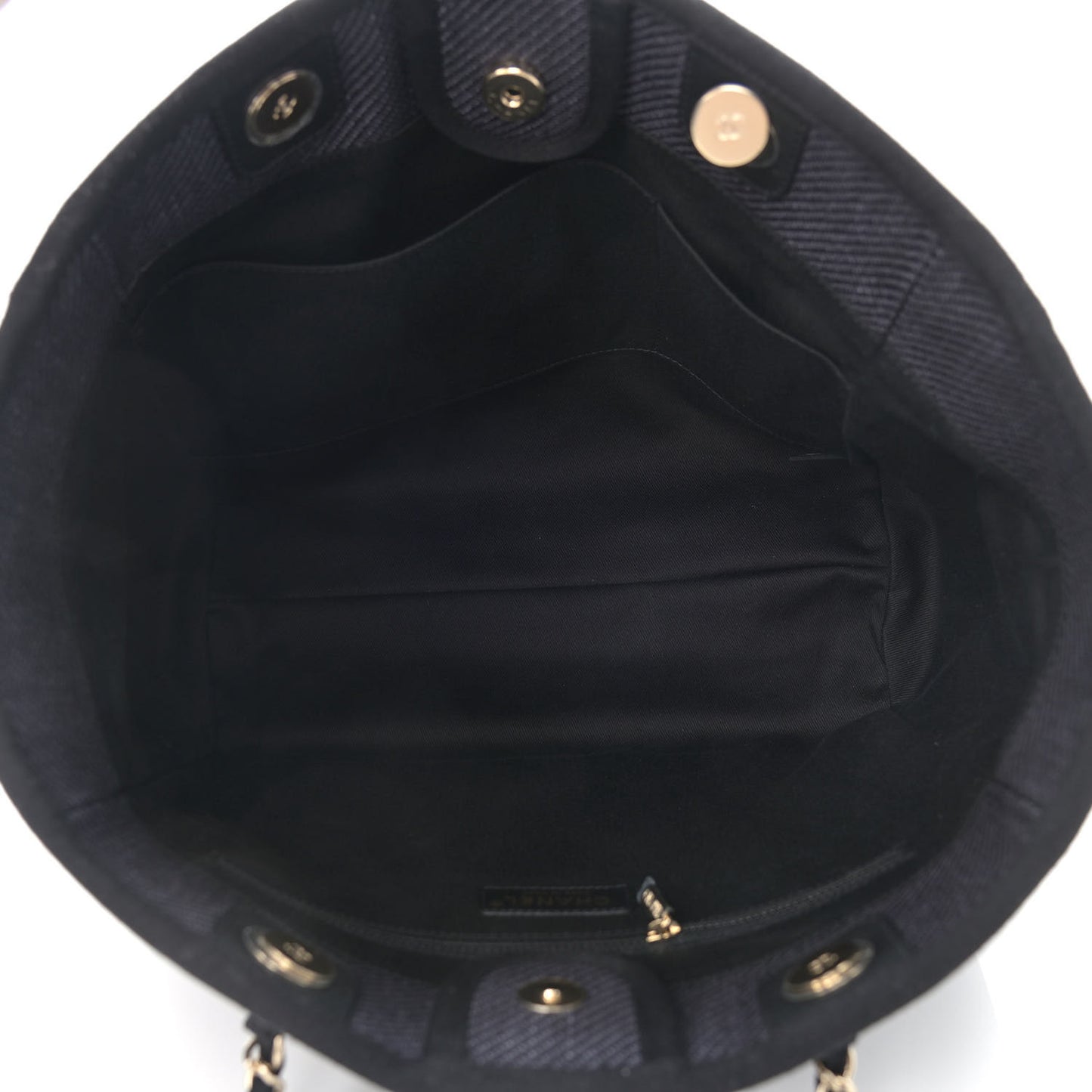 Mixed Fibers Calfskin Small Deauville Tote Black