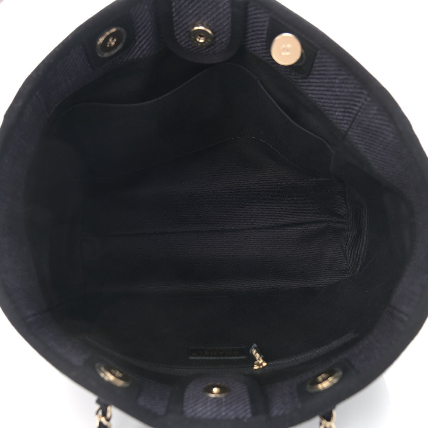 Chanel Mixed Fibers Calfskin Small Deauville Tote Black 5 of 9