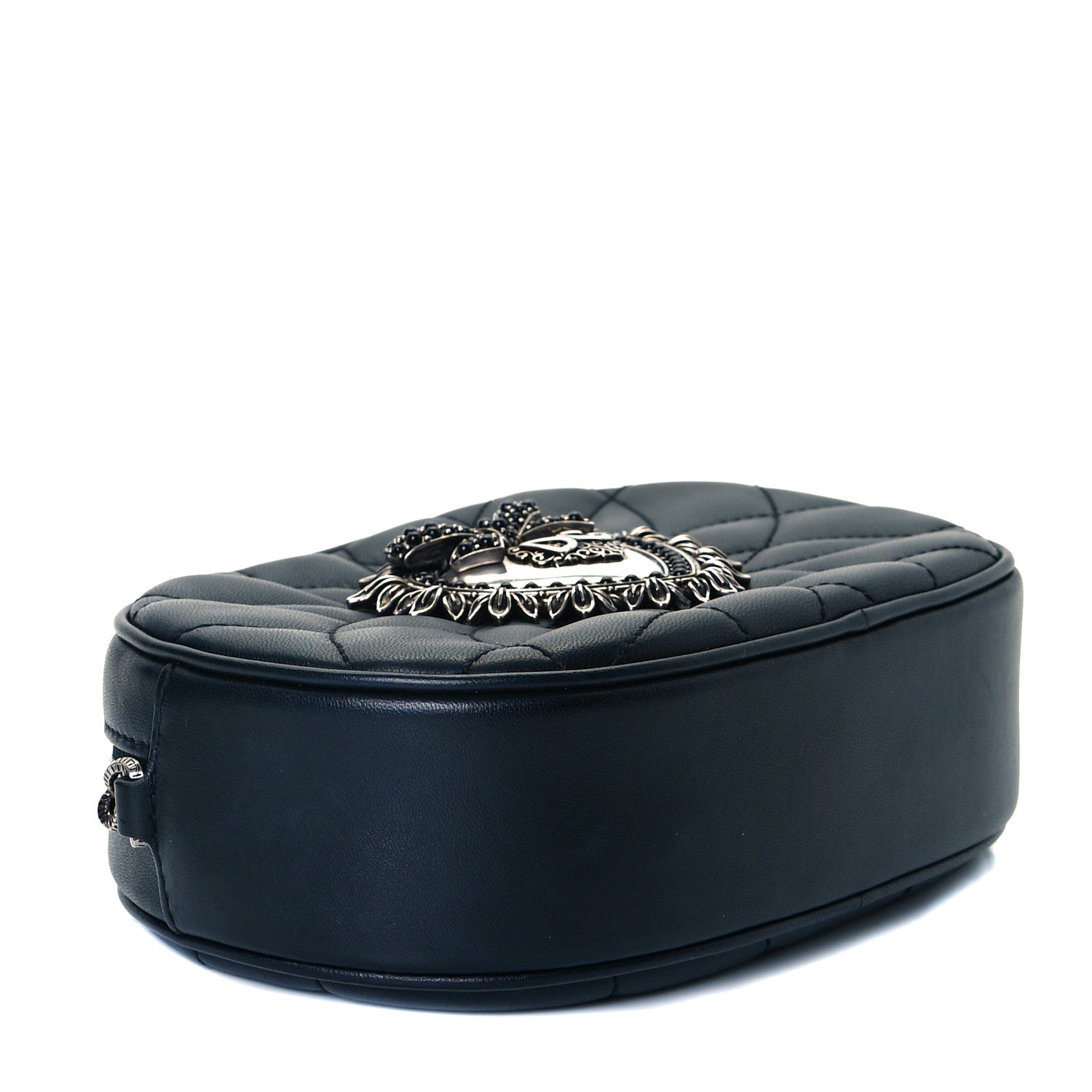 Dolce & Gabbana Smooth Calfskin Mini Devotion Camera Bag Black 4 of 9