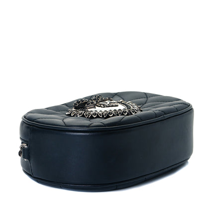 Dolce & Gabbana Smooth Calfskin Mini Devotion Camera Bag Black 4 of 9
