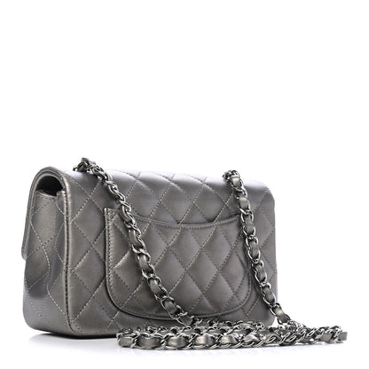 Chanel Metallic Calfskin Quilted Mini Rectangular Flap Ruthenium 2 of 4