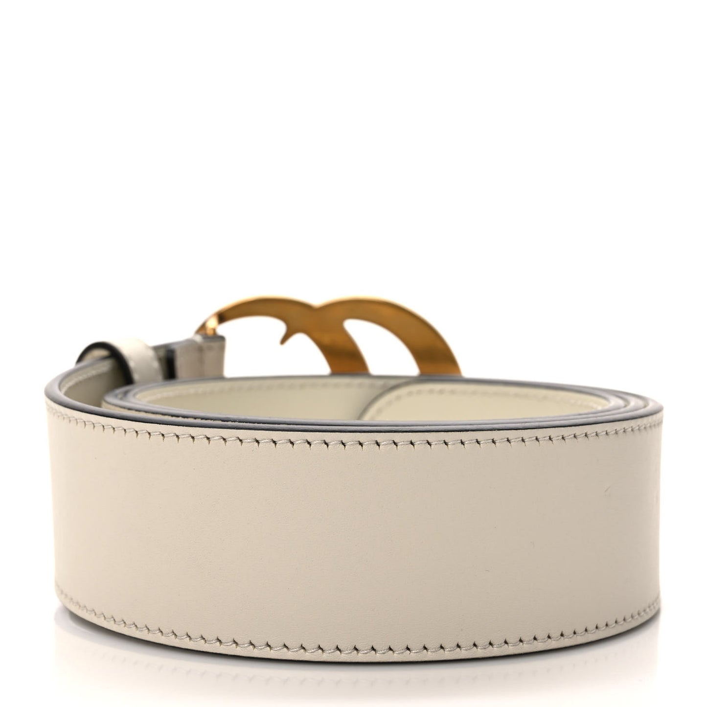 Calfskin Double G 40mm Belt 85 34 Mystic White
