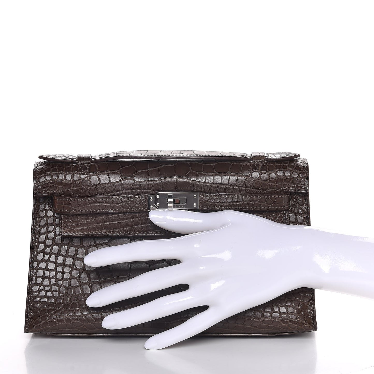 Matte Alligator Kelly Pochette Ebene