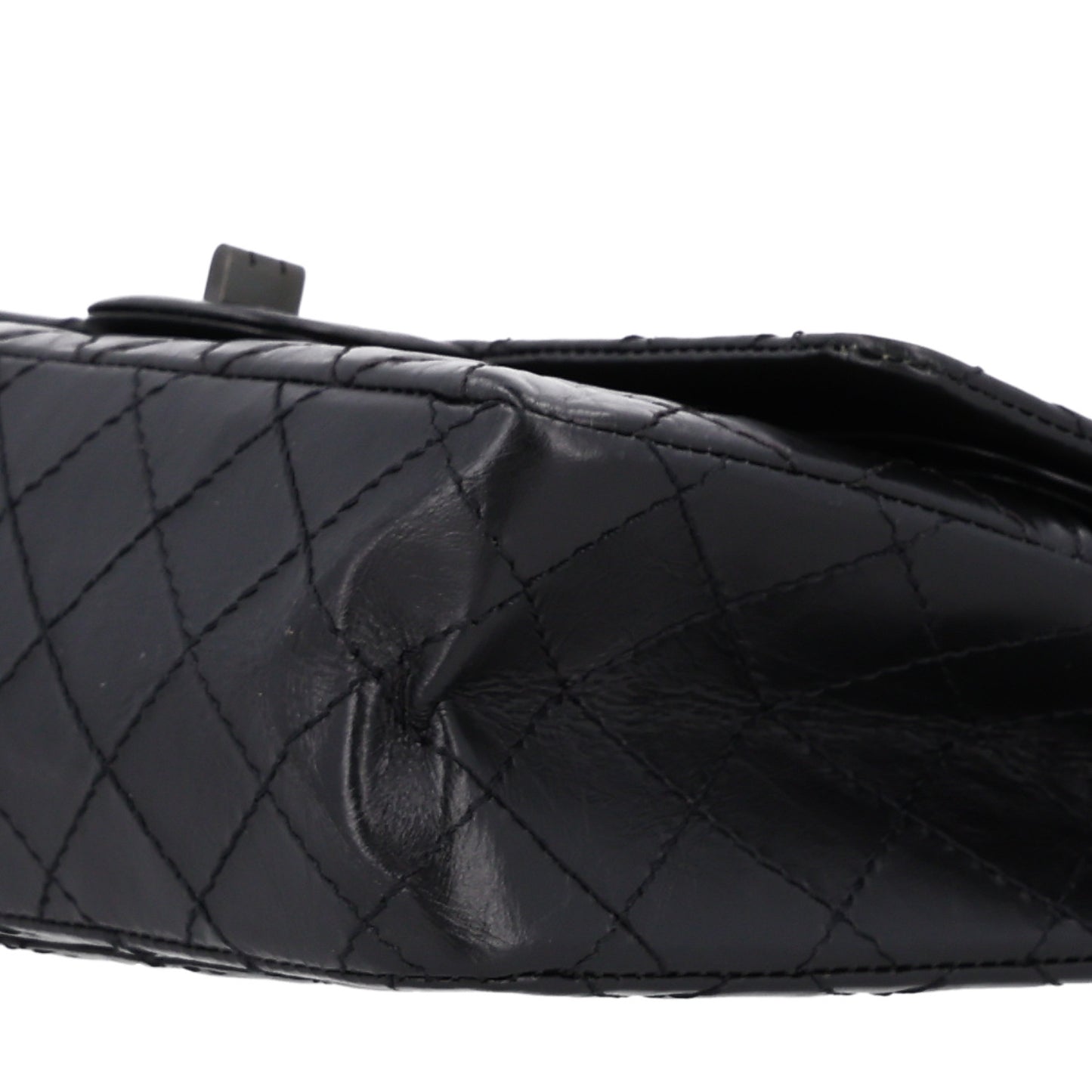 Aged Calfskin Quilted 2.55 Reissue 225 Flap So Black