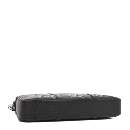 Gucci Piuma Calfskin Jumbo GG Embossed Briefcase Black 4 of 10