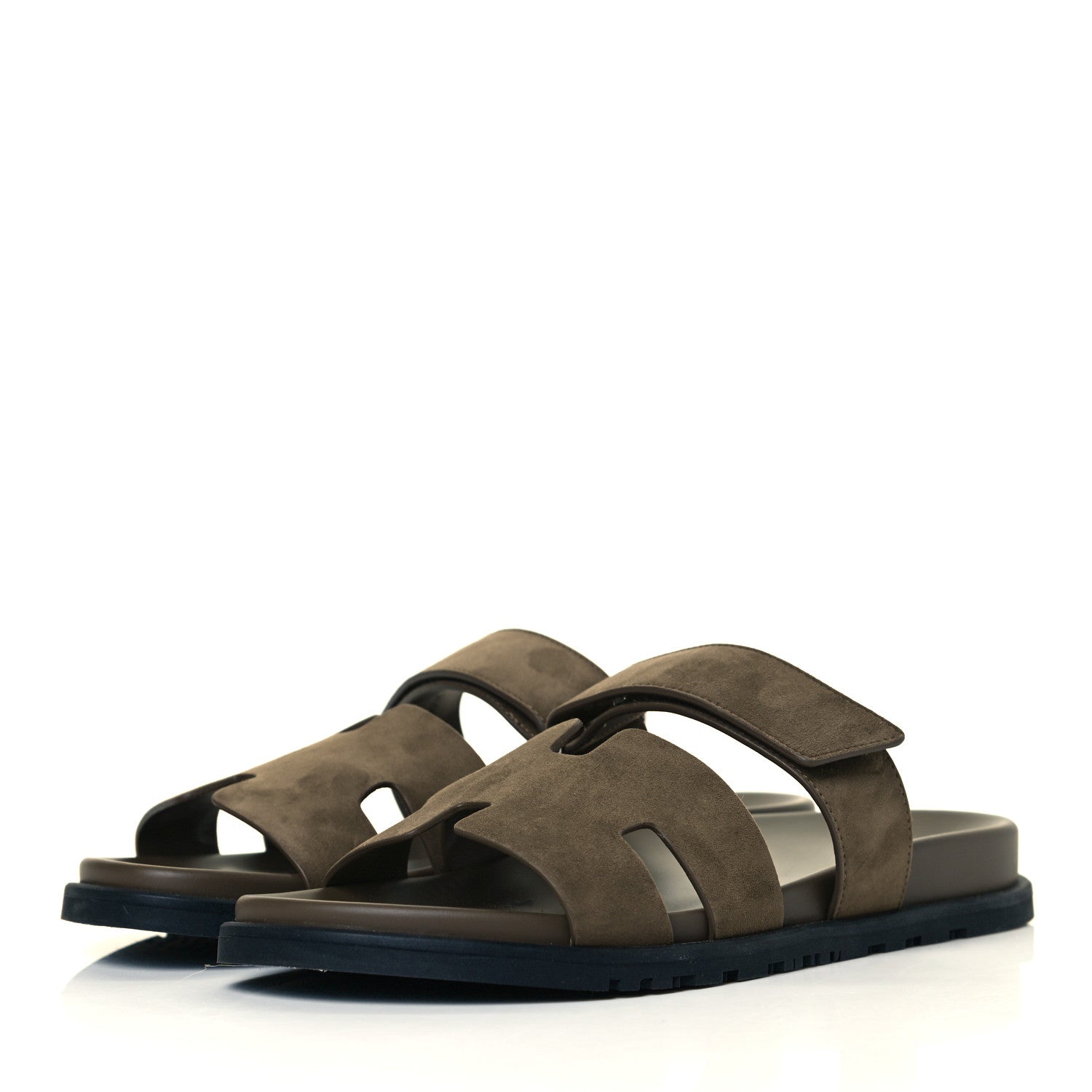 Hermes Suede Goatskin Mens Chypre Sandals 43 Vert Army 4 of 10
