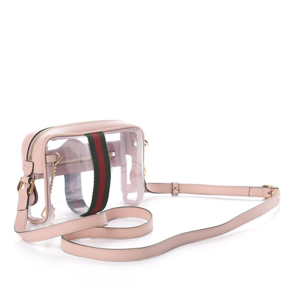 Gucci Vinyl Web Mini Ophidia Transparent Shoulder Bag Perfect Pink 2 of 7