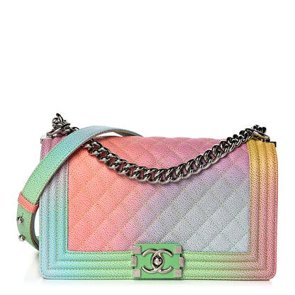 Chanel Caviar Quilted Medium Cuba Rainbow Boy Flap Multicolor 1 of 11