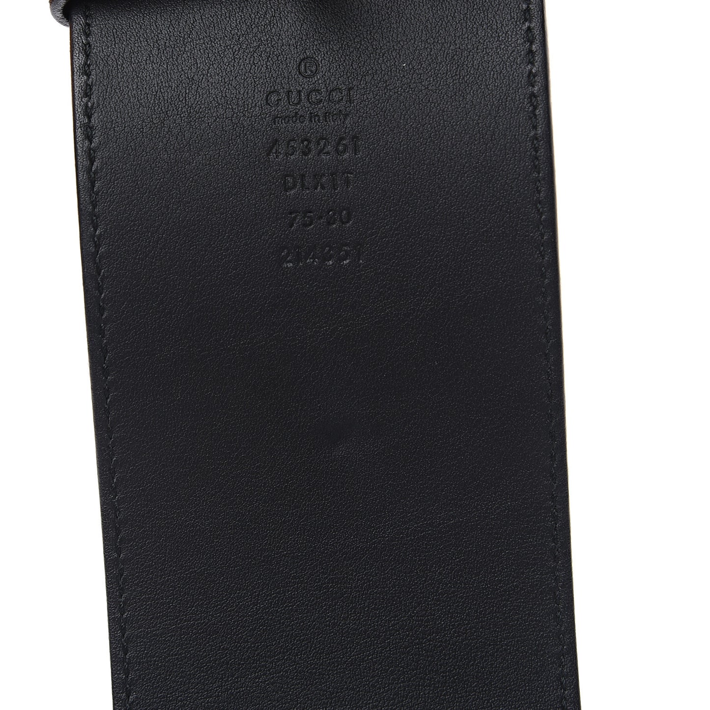 Moon Calfskin Pearl Double G 70mm Belt 75 30 Black Cream