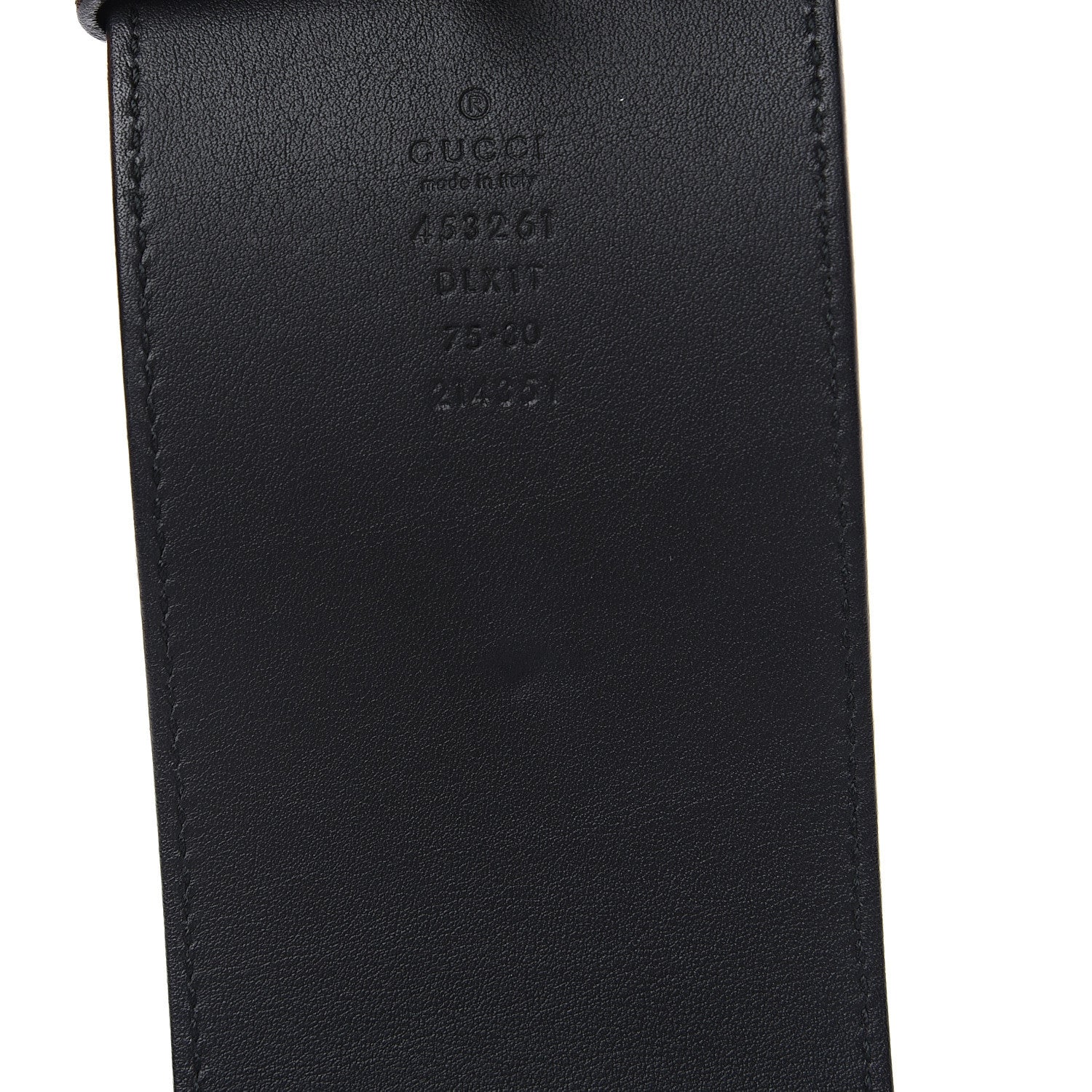 Gucci Moon Calfskin Pearl Double G 70mm Belt 75 30 Black Cream 3 of 4
