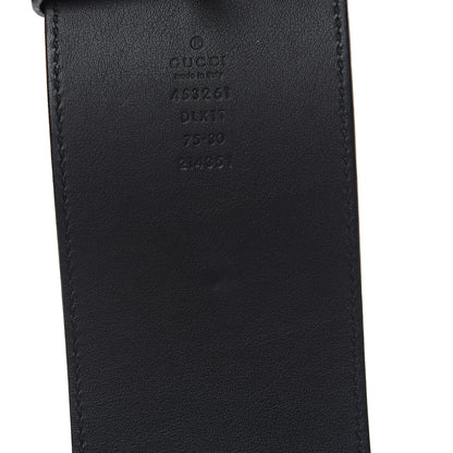 Gucci Moon Calfskin Pearl Double G 70mm Belt 75 30 Black Cream 3 of 4