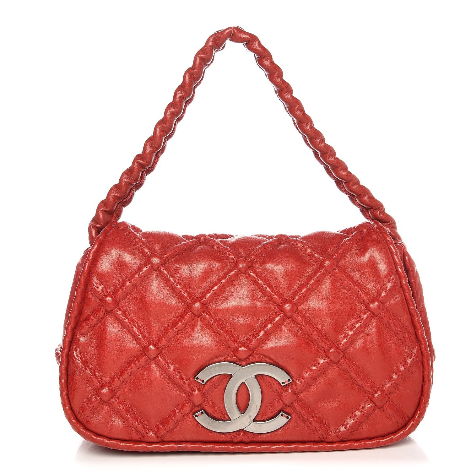 Chanel Lambskin Hidden Chain Flap Red 1 of 7
