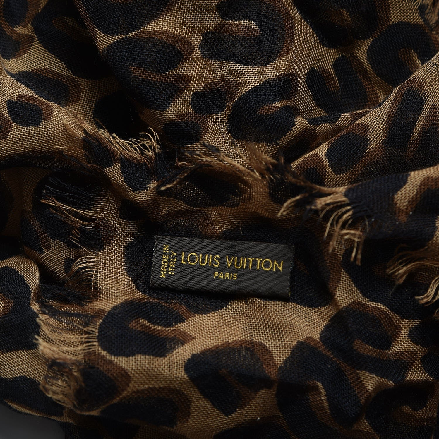 Louis Vuitton Cashmere Silk Leopard Etole Stole Marron 4 of 8