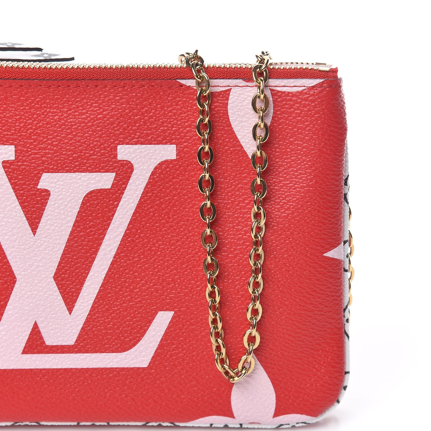 Monogram Giant Double Zip Pochette Rouge