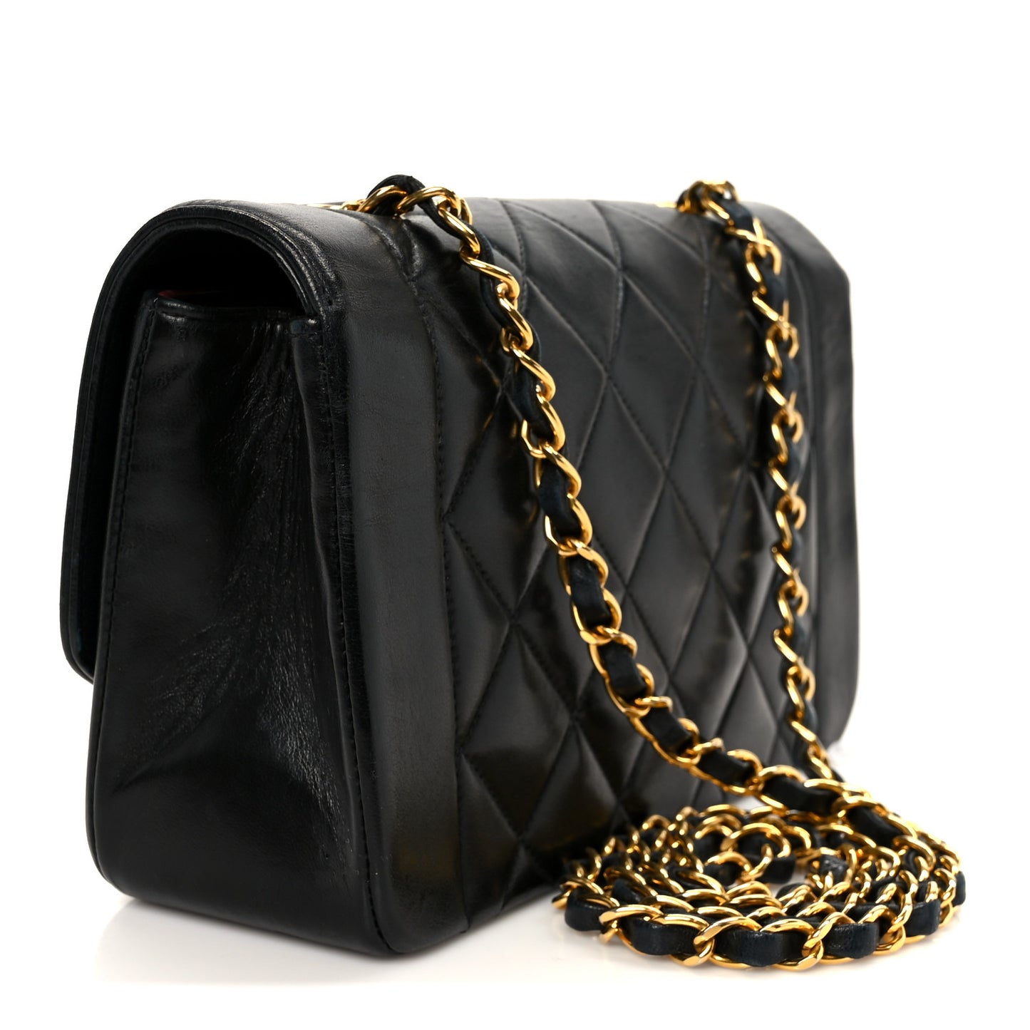 Lambskin Quilted Small Single Flap Black