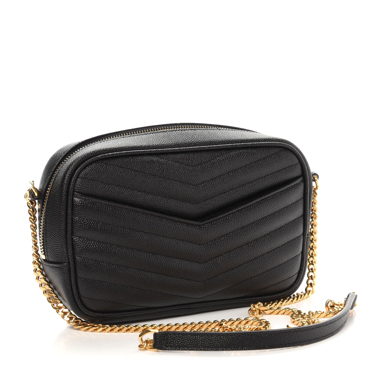 Saint Laurent Grain De Poudre Matelasse Monogram Mini Lou Camera Bag Black 3 of 11