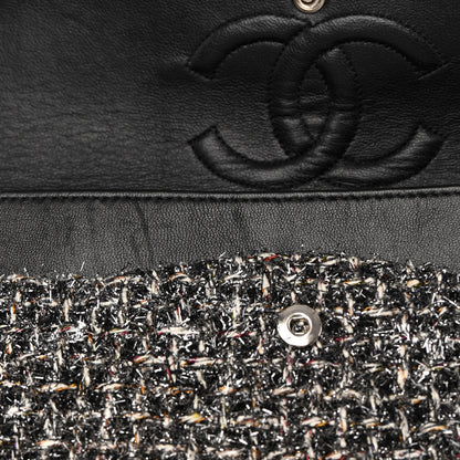 Chanel Metallic Tweed Medium Double Flap Black White 11 of 20