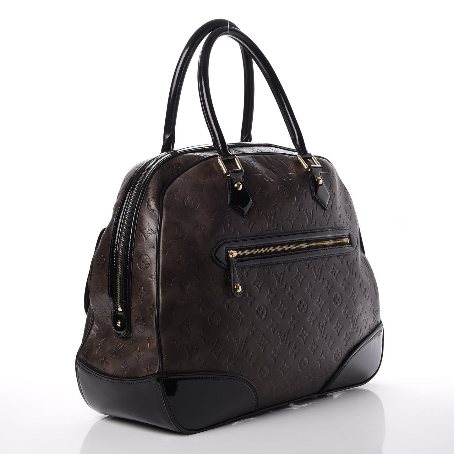 Cuir Patent Embossed Monogram Alizee Grey
