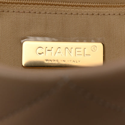 Chanel Goatskin Quilted Large Chanel 19 Flap Beige 6 of 10