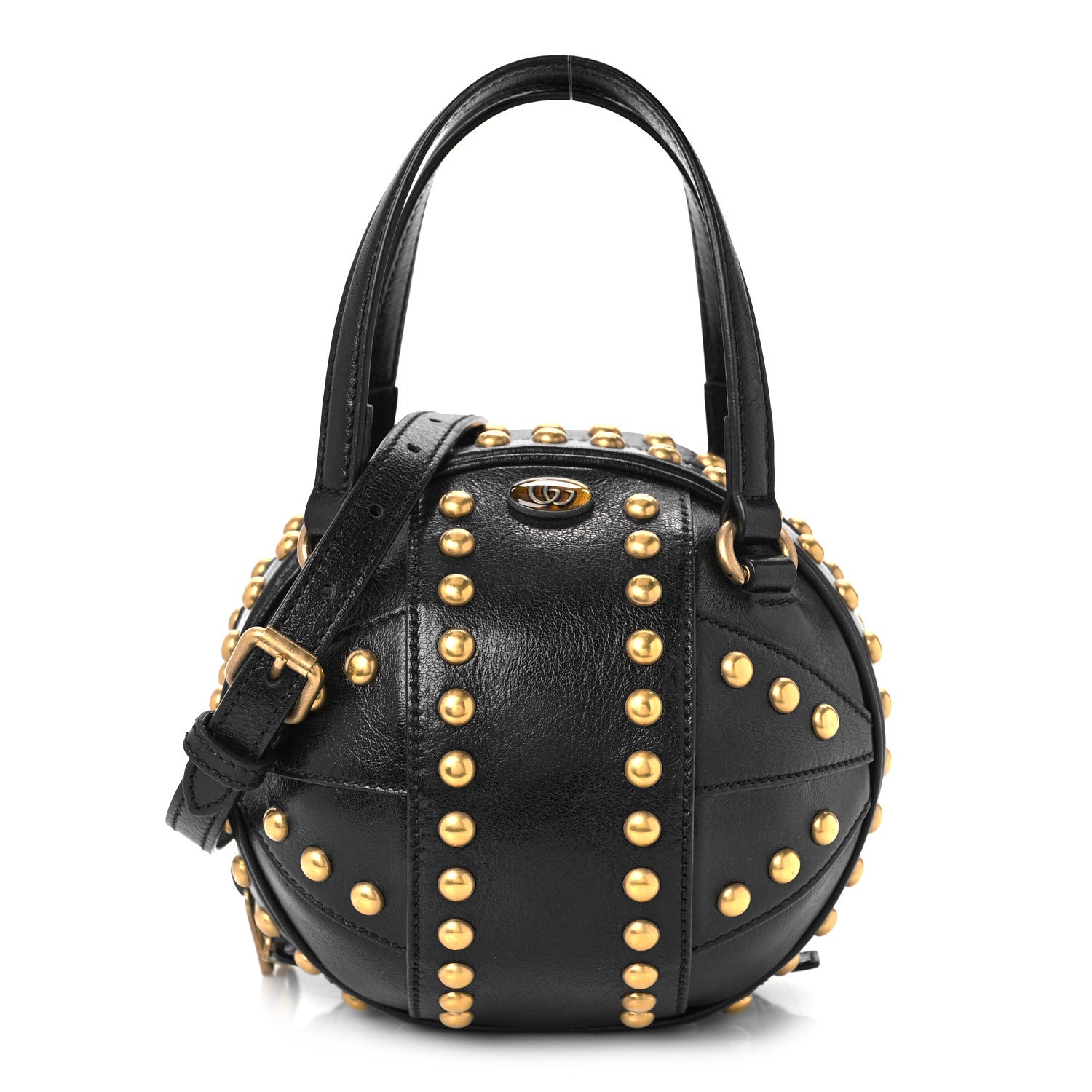 Gucci Calfskin Studded Mini Tifosa Baseball Shaped Shoulder Bag Black 1 of 9