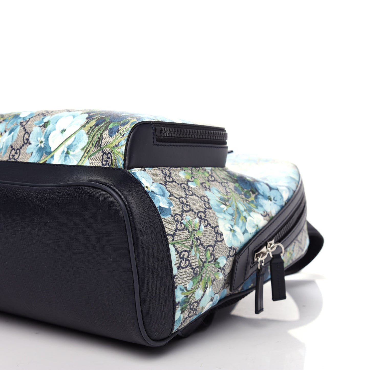 GG Supreme Monogram Blooms Medium Day Backpack Beige Blue Navy