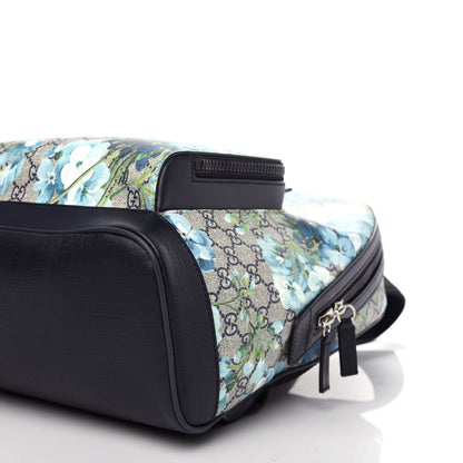 Gucci GG Supreme Monogram Blooms Medium Day Backpack Beige Blue Navy 8 of 9
