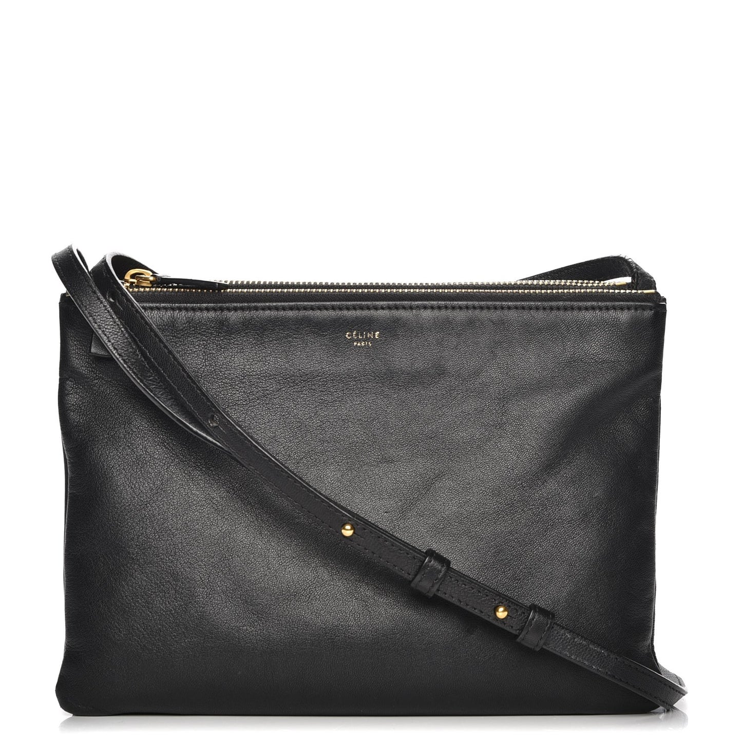 Lambskin Large Trio Crossbody Bag Black
