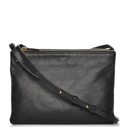 Celine Lambskin Large Trio Crossbody Bag Black 1 of 11