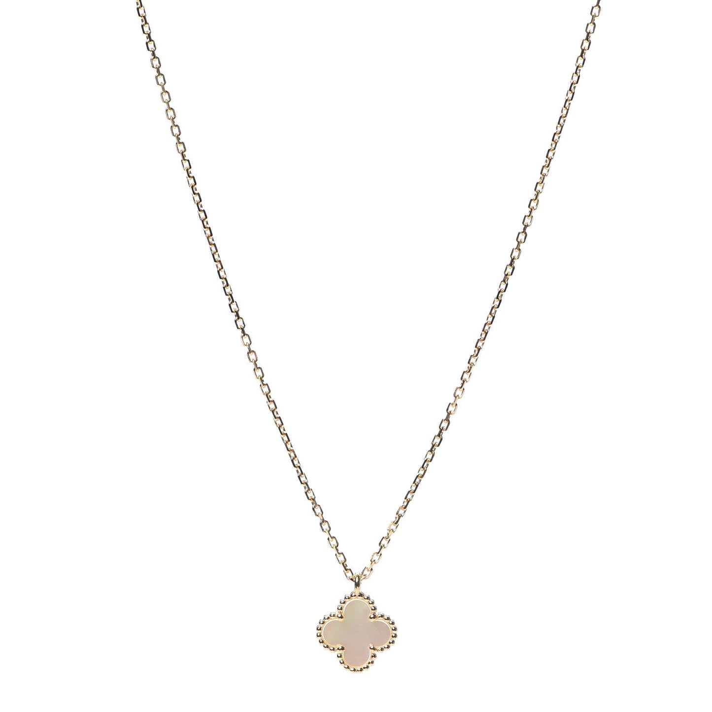 18K Yellow Gold Mother of Pearl Sweet Alhambra Pendant Necklace