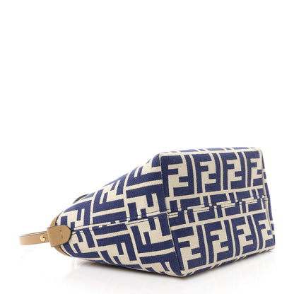 Fendi Fabric Calfskin FF Mini Roll Tote Sand Navy 4 of 11