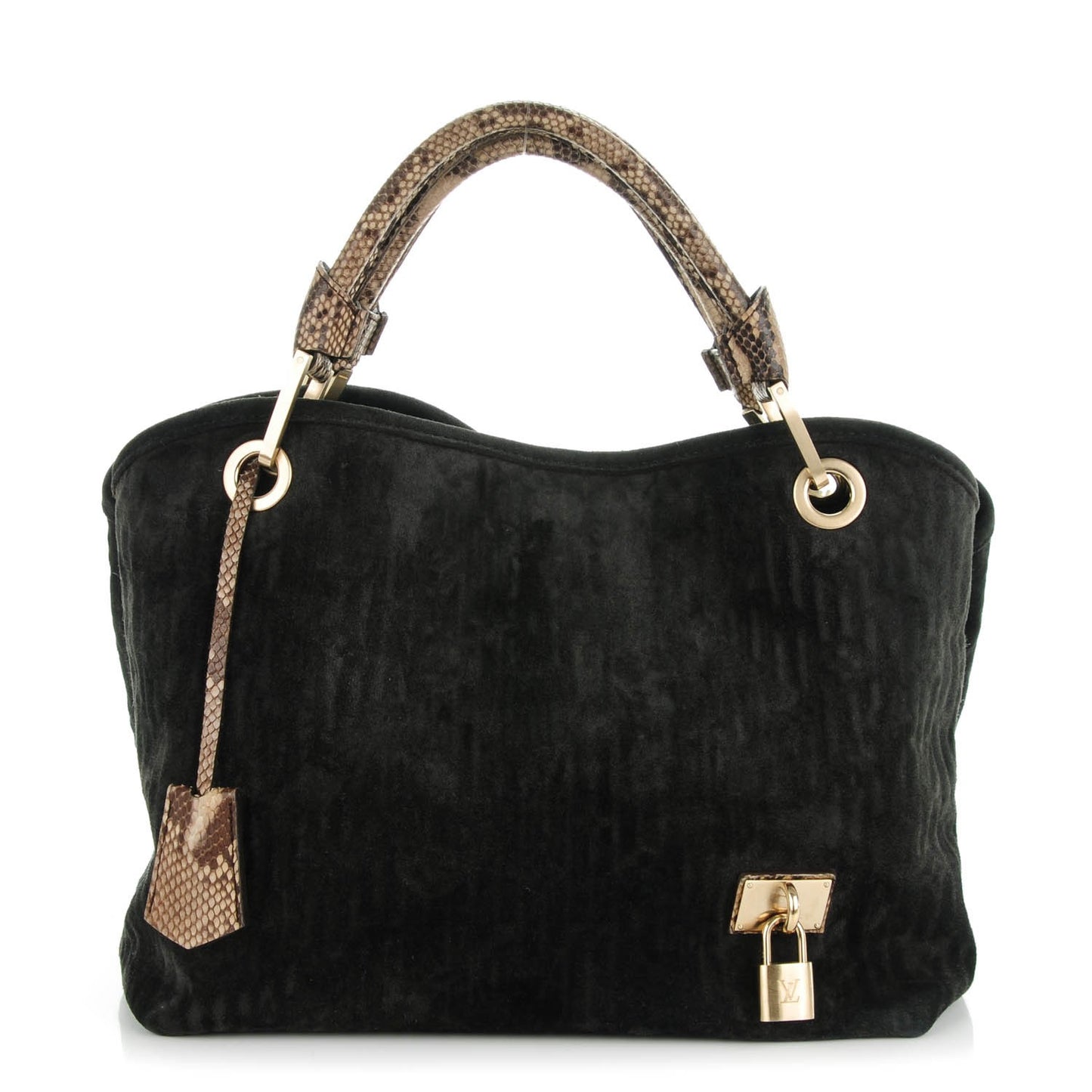 Monogram Suede Embossed Whisper PM Kohl