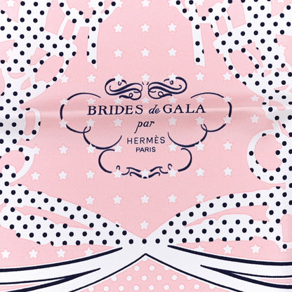 Hermes Silk Brides De Gala A Pois Bandana Pocket Square Rose Pale Black White 2 of 5