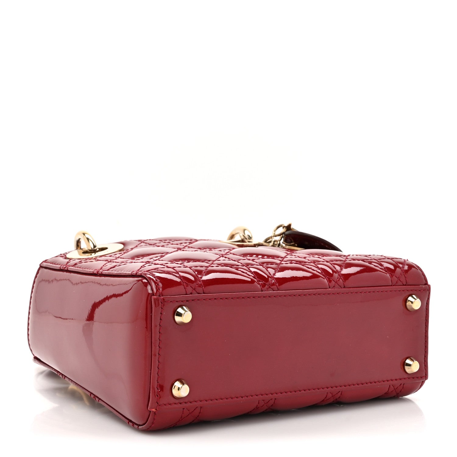 Christian Dior Patent Cannage Mini Lady Dior Red 4 of 12