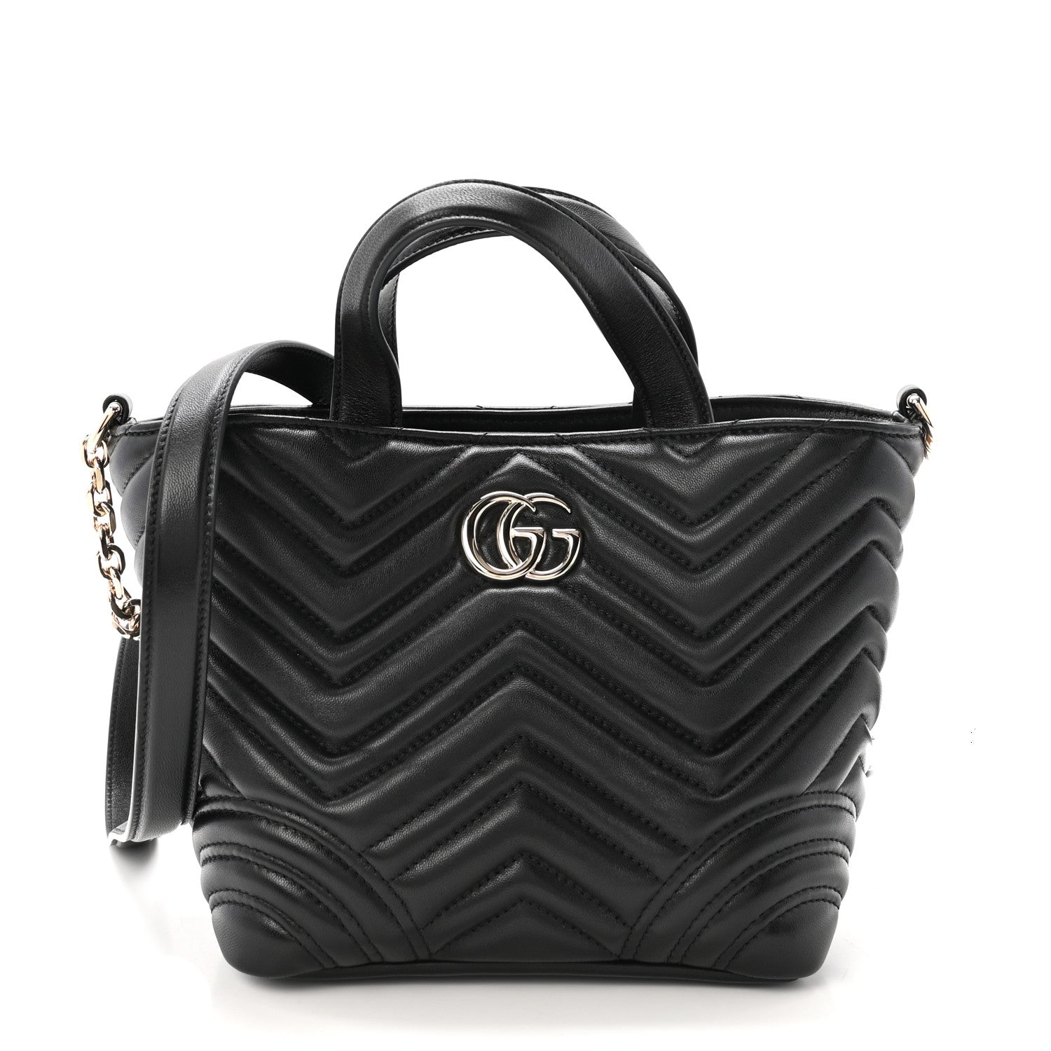 Gucci Lambskin Matelasse Small GG Marmont Betty Tote Bag Black 1 of 10