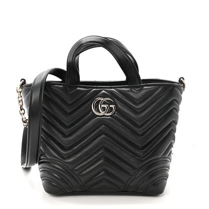 Gucci Lambskin Matelasse Small GG Marmont Betty Tote Bag Black 1 of 10