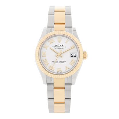 Rolex Stainless Steel 18K Yellow Gold 31mm Oyster Perpetual Datejust Watch White Roman 278273 1 of 5