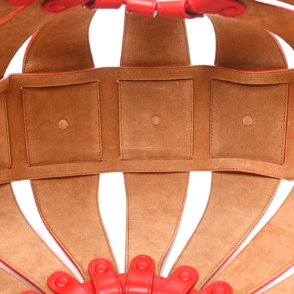 Bottega Veneta French Calfskin Shell Bag Chili Tomato 5 of 12