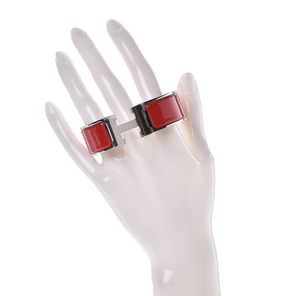 Hermes Enamel Wide Clic Clac H Bracelet PM Red 2 of 5